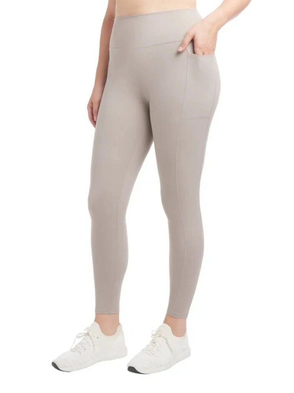 Nwot Danskin Women's M High-Waisted Tan Leggings Side Pocket